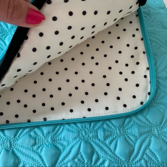 Kate Spade quilted back to school Tiffany blue laptop bag or book holder - Picture 2 of 8